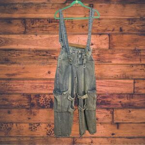 5 for $25🔥Romwe Grunge Punk Cargo Boy Friend Overall Jeans XS